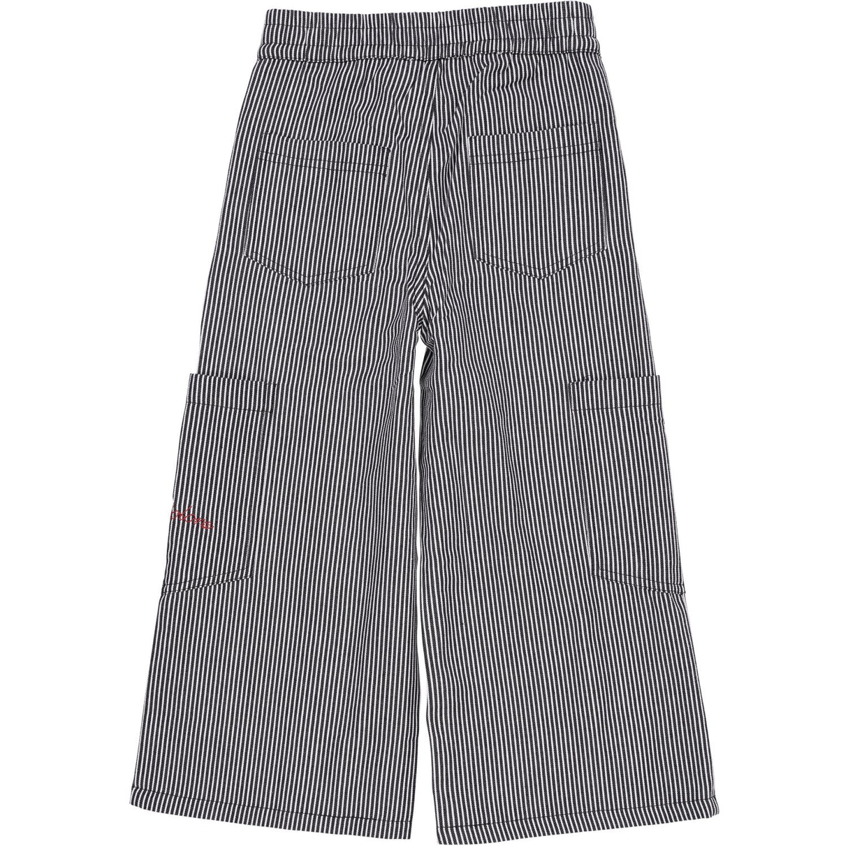 COPENHAGEN COLORS Navy Stripe Striped Wide Bukser W Pockets