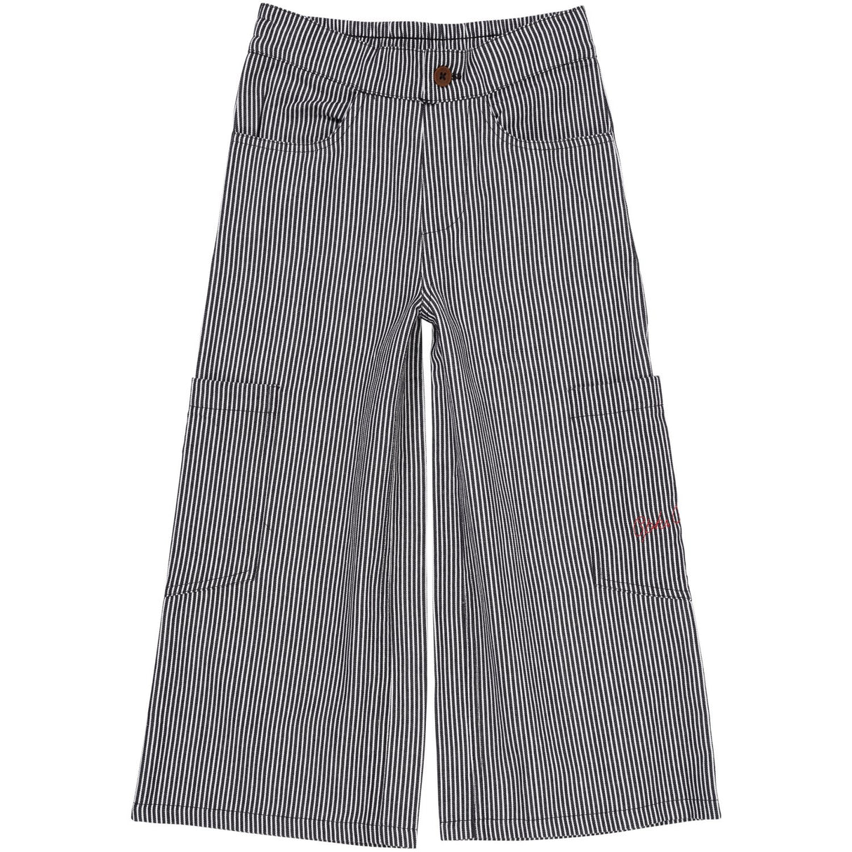 COPENHAGEN COLORS Navy Stripe Striped Wide Bukser W Pockets