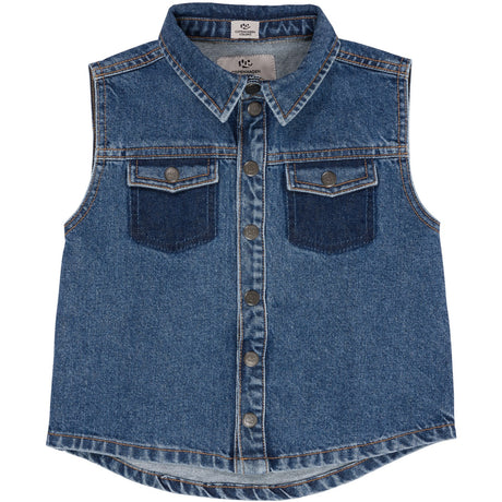 COPENHAGEN COLORS Indigo Blue Washed Organic Boyish Denim Vest