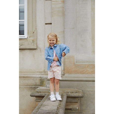 COPENHAGEN COLORS Heart Aop Heart & Dots Shorts med volanglommer