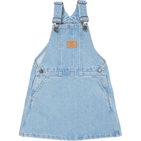 COPENHAGEN FARGER Super Lt Blå Indigo Vasket Organic Denim Spencer Kjole Med Hjerte