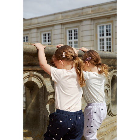 COPENHAGEN COLORS Navy W. Soft Pink Hearts Twill Heart Bukser