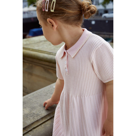 COPENHAGEN COLORS Ballerinasko/Cream Comb. Rib Polo Strikket kjole
