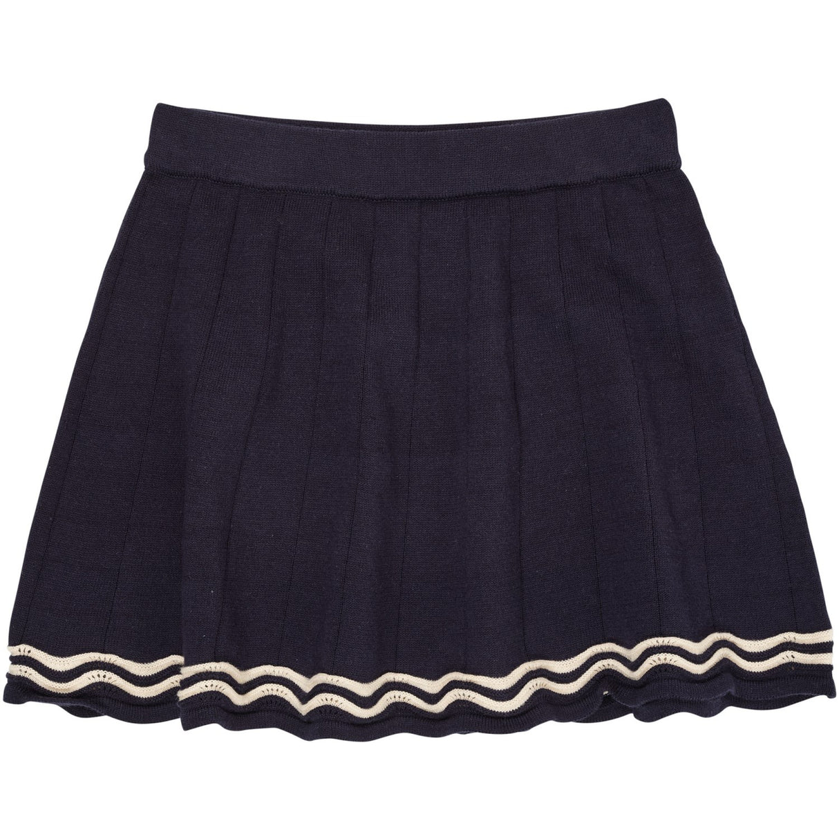 COPENHAGEN COLORS Navy/Cream Comb. Strikket Tennis Skjørt