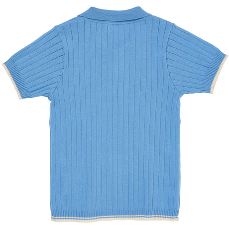 COPENHAGEN COLORS Sky Blue/Cream Comb. Rib Strikket Polo