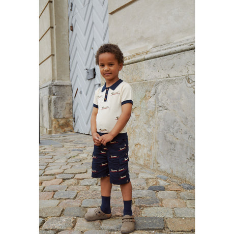 COPENHAGEN COLORS Navy m. Surfing Dog Twill Shorts