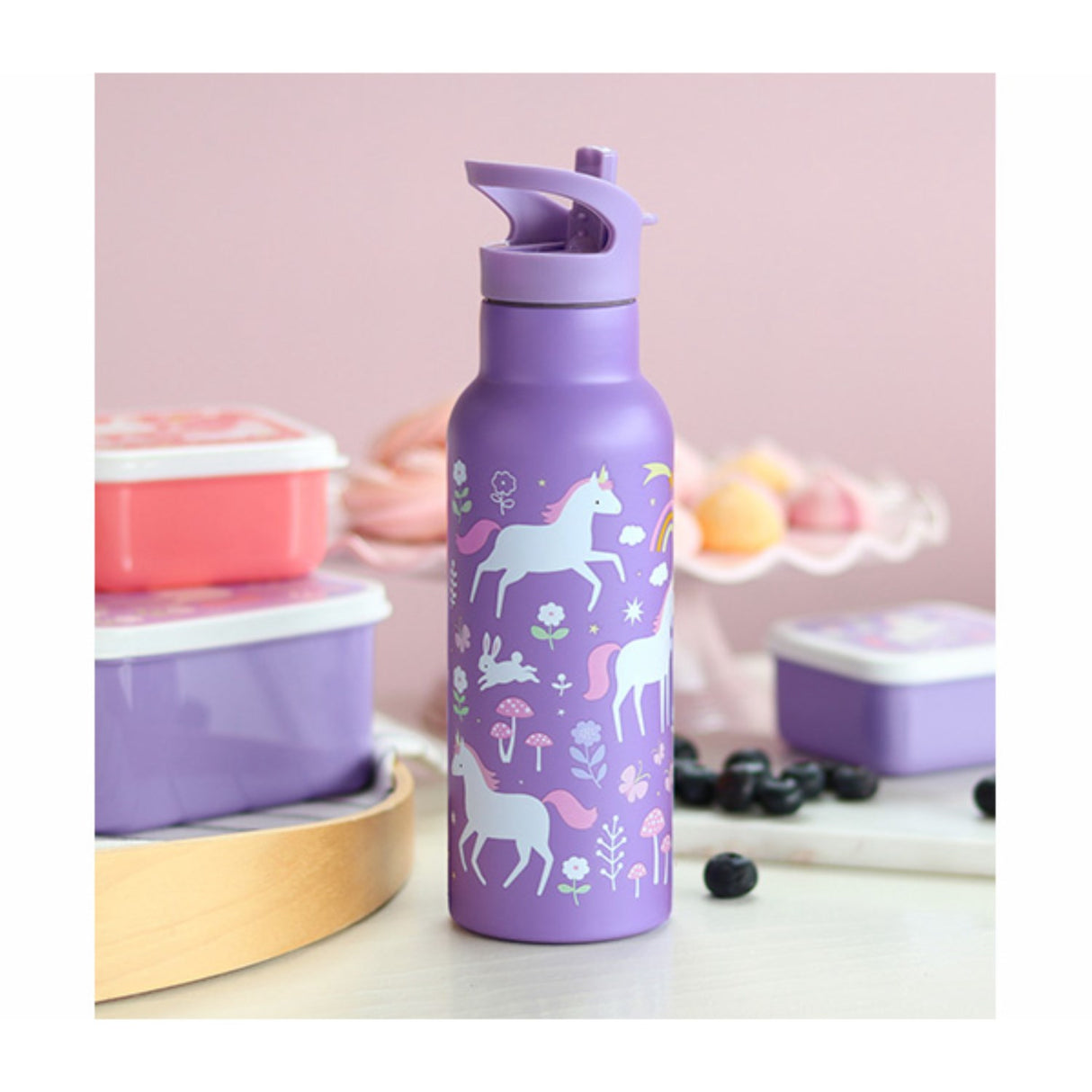 A Little Lovely Company Unicorn Dreams Xl Stainless Steel Drink Flaske