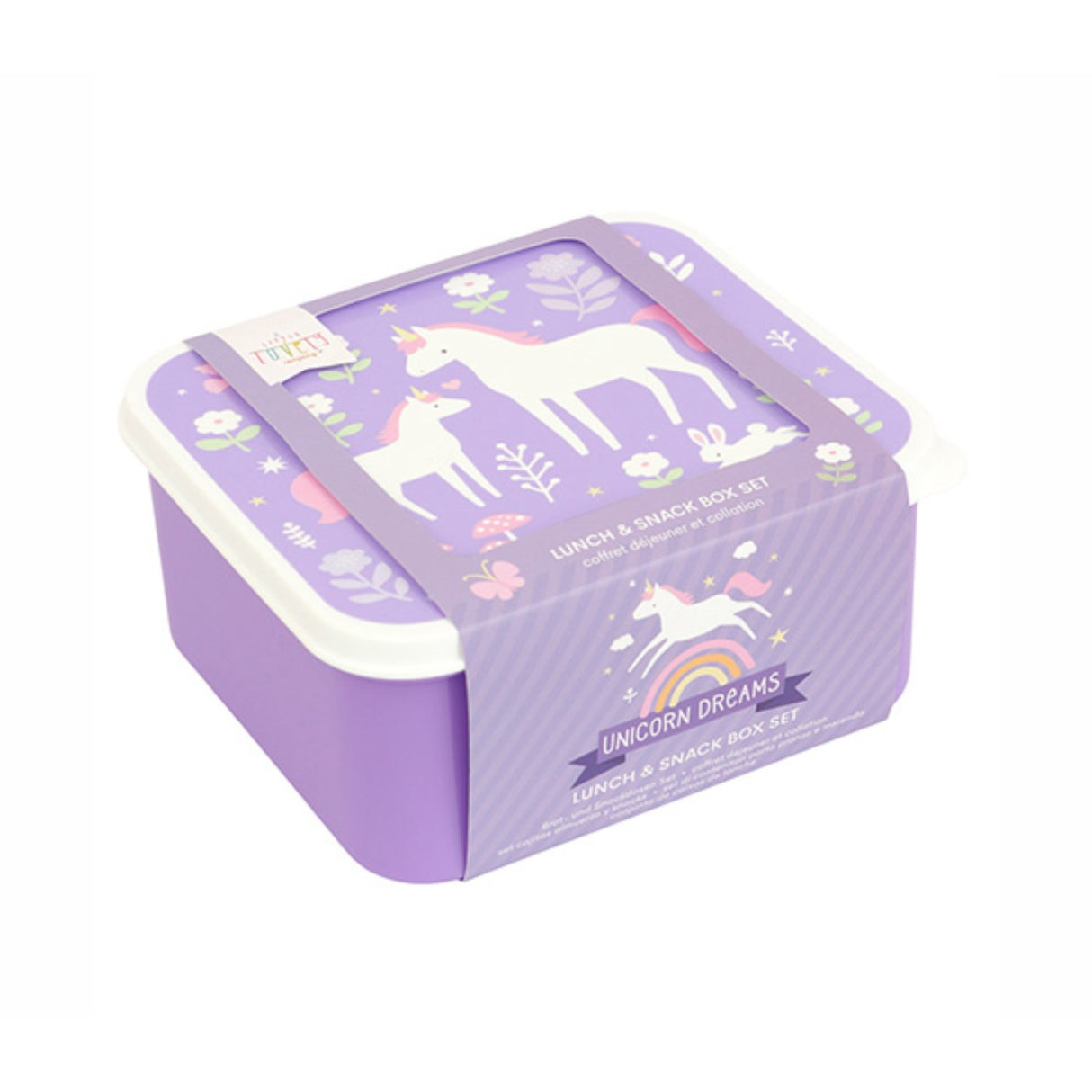 A Little Lovely Company Unicorn Dreams Lunch & Snack Box Sett