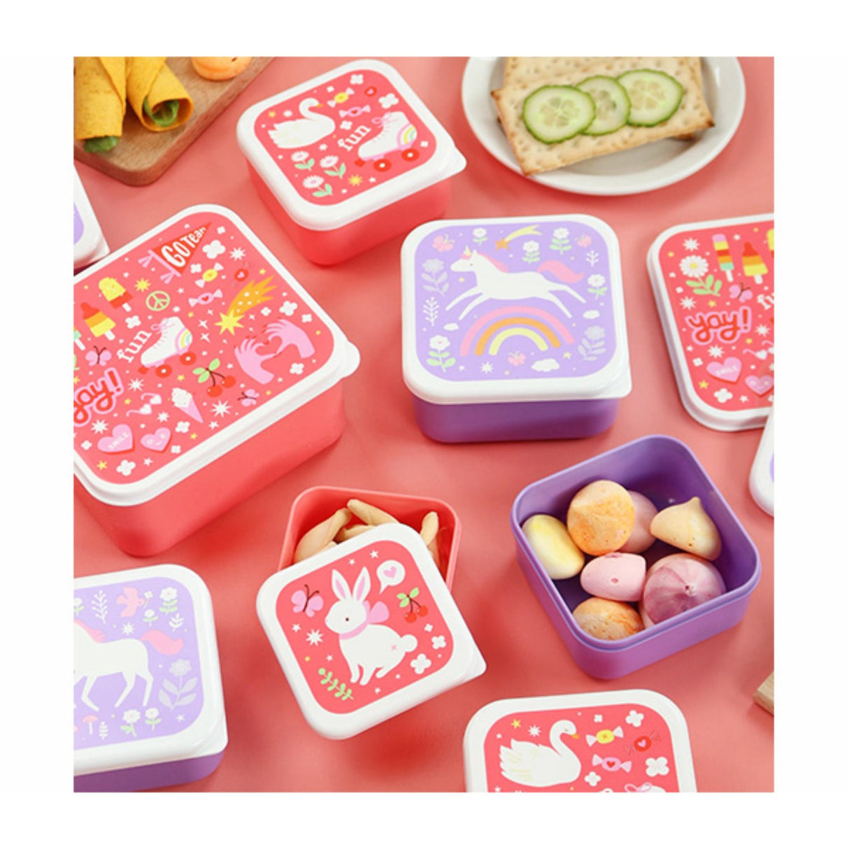 A Little Lovely Company Unicorn Dreams Lunch & Snack Box Sett