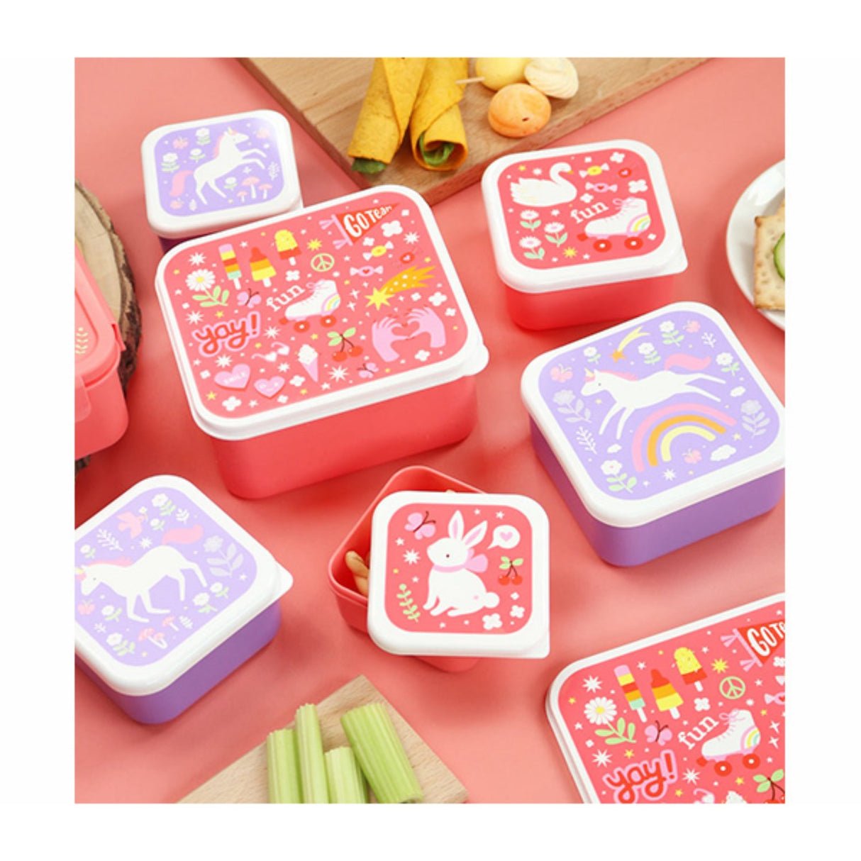 A Little Lovely Company Unicorn Dreams Lunch & Snack Box Sett