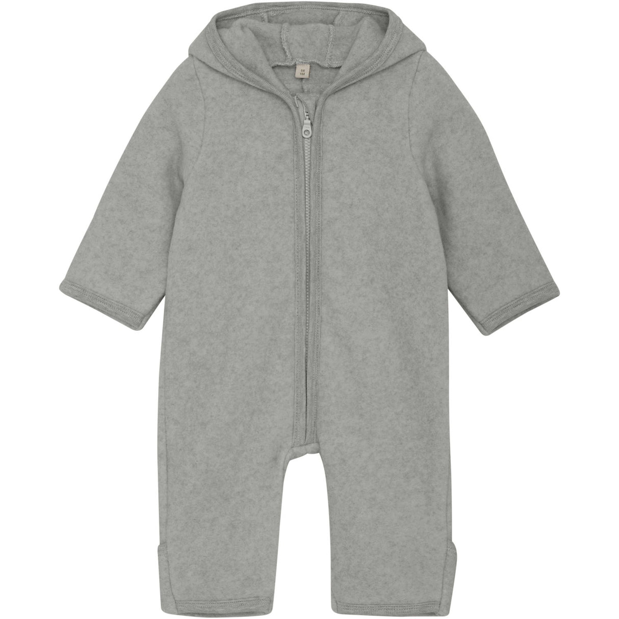 Huttelihut Lys Grey Melange Klapvogn Kjole Ears Cot. Fleece