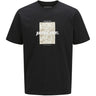 Jack & Jones Junior Black Tarmac Camo Front T-Skjorte Crew Neck