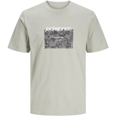 Jack & Jones Junior Aqua Gray Tarmac Camo Front T-Skjorte Crew Neck