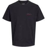 Jack & Jones Junior Black Retiro Back T-Shirt Crew Neck