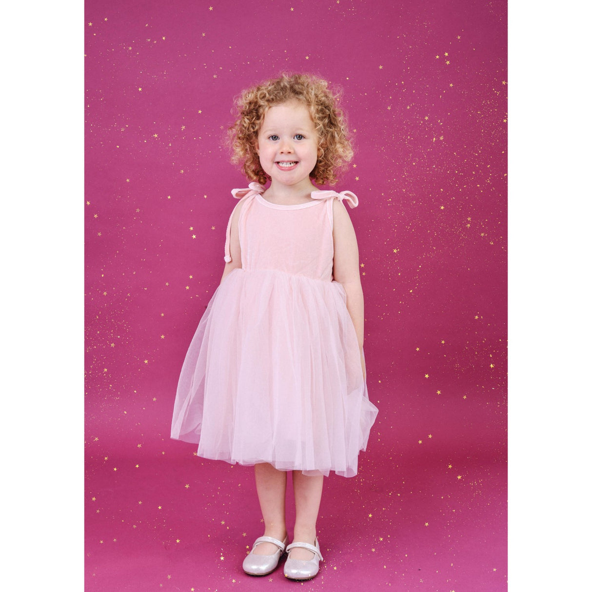 Dolly by Le Petit Tom Pink Dolly Universe Velvet Cosmic Strings Tutu Kjole