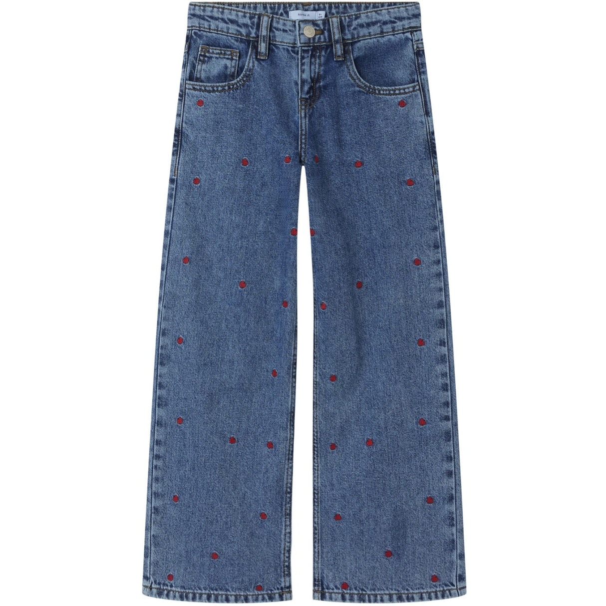 Name It Medium Blue Denim Heart Bella Wide Jeans