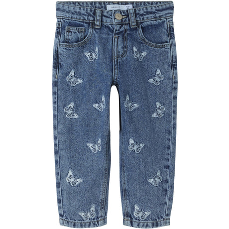 Name It Medium Blue Denim Butterfly Bella Mom Embroidery Jeans