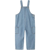 Name It Light Blue Denim Multi Macie Stripe Denim Overall
