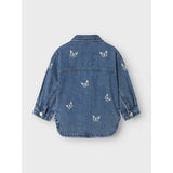 Name It Medium Blue Denim Butterfly Nina Embroidery Denim Jakke