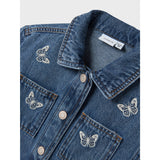 Name It Medium Blue Denim Butterfly Nina Embroidery Denim Jakke