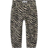 Name It Cement Black Zebra Bella Twill Mom Bukser