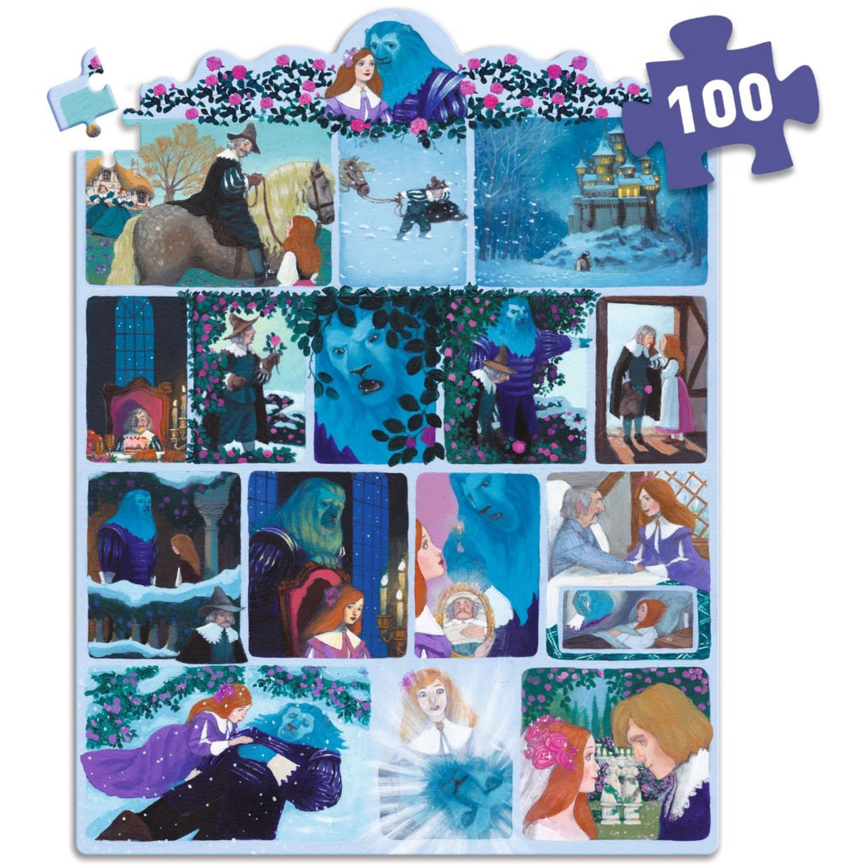 Djeco Story-Puslespill, Skjønnheten og - 100 Brikker