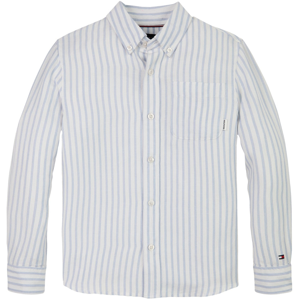 Tommy Hilfiger Breezy Blue Stripe Lin Blend Striped Skjorte LS