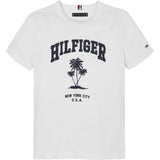 Tommy Hilfiger White Hilfiger Palm Print T-Skjorte