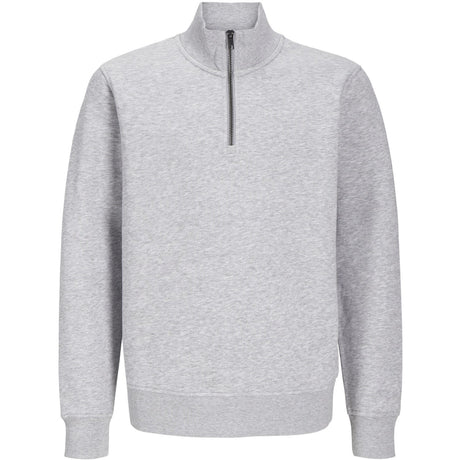 Jack & Jones Junior Light Grey Melange Bradley Collegegenser Half Zip Noos