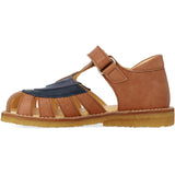 Angulus Tan/Navy/Indigo/Blue Fog Colourblock Regnbuesandal Med Borrelås