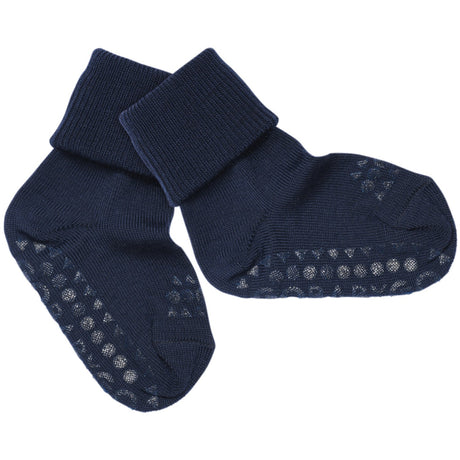 Gobabygo Midnight Blue Non-Slip Strømper I Merino Ull