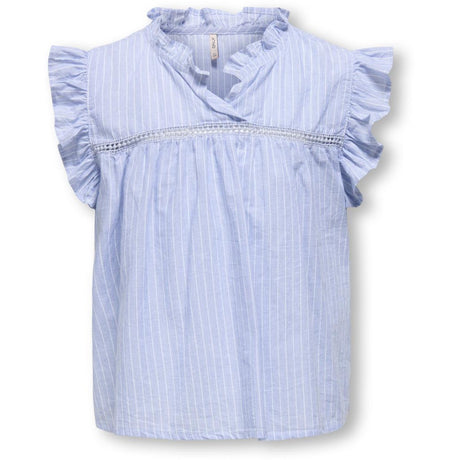 kids ONLY Cashmere Blue White Daimi Detail Skjorte