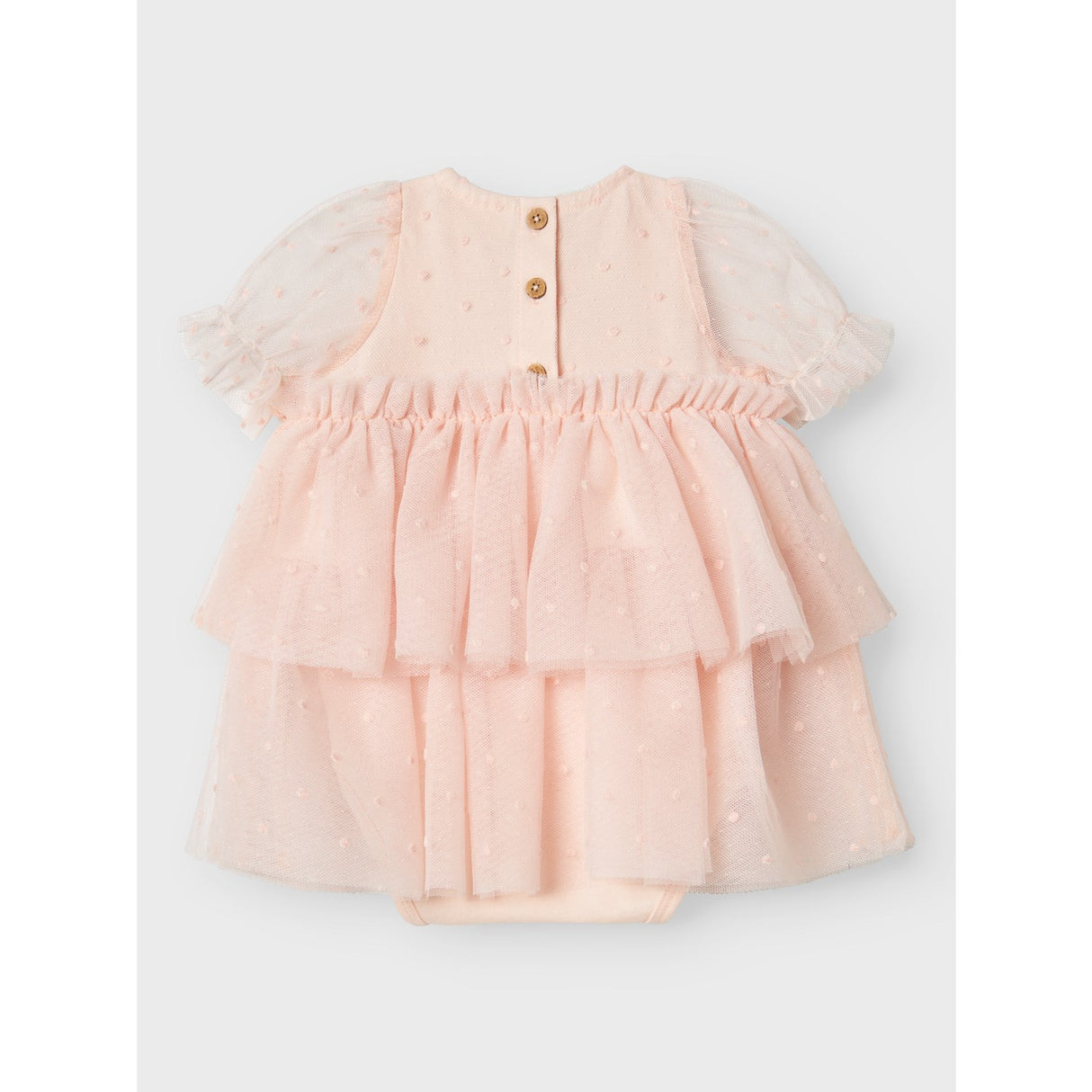 Lil'Atelier Peach Blush Frilla Loose Tyll Body Kjole