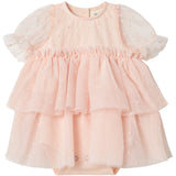 Lil'Atelier Peach Blush Frilla Loose Tyll Body Kjole