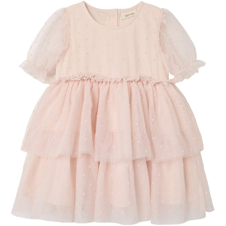 Lil'Atelier Peach Blush Frilla Loose Tyll Kjole
