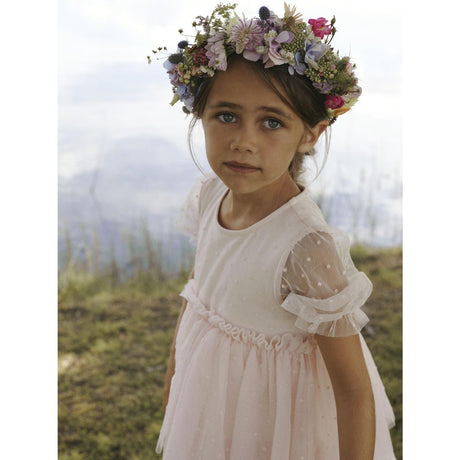 Lil'Atelier Peach Blush Frilla Loose Tyll Kjole