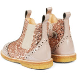 Angulus Dusty almond/Maple glitter/Elastic Klassisk Chelsea Støvler Med Funklende Glitter 2