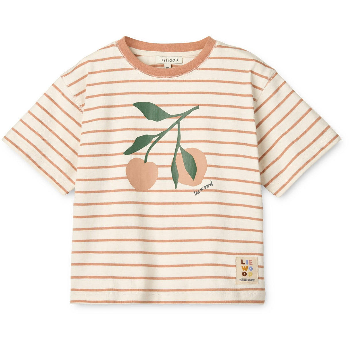 LIEWOOD Peach / Stripe Tuscany Rose / Creme De La Creme Tyler Placement Shortsleeve T-Skjorte