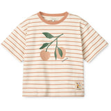 LIEWOOD Peach / Stripe Tuscany Rose / Creme De La Creme Tyler Placement Shortsleeve T-Skjorte