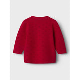 Name It Lipstick Red Fie Strikk Cardigan