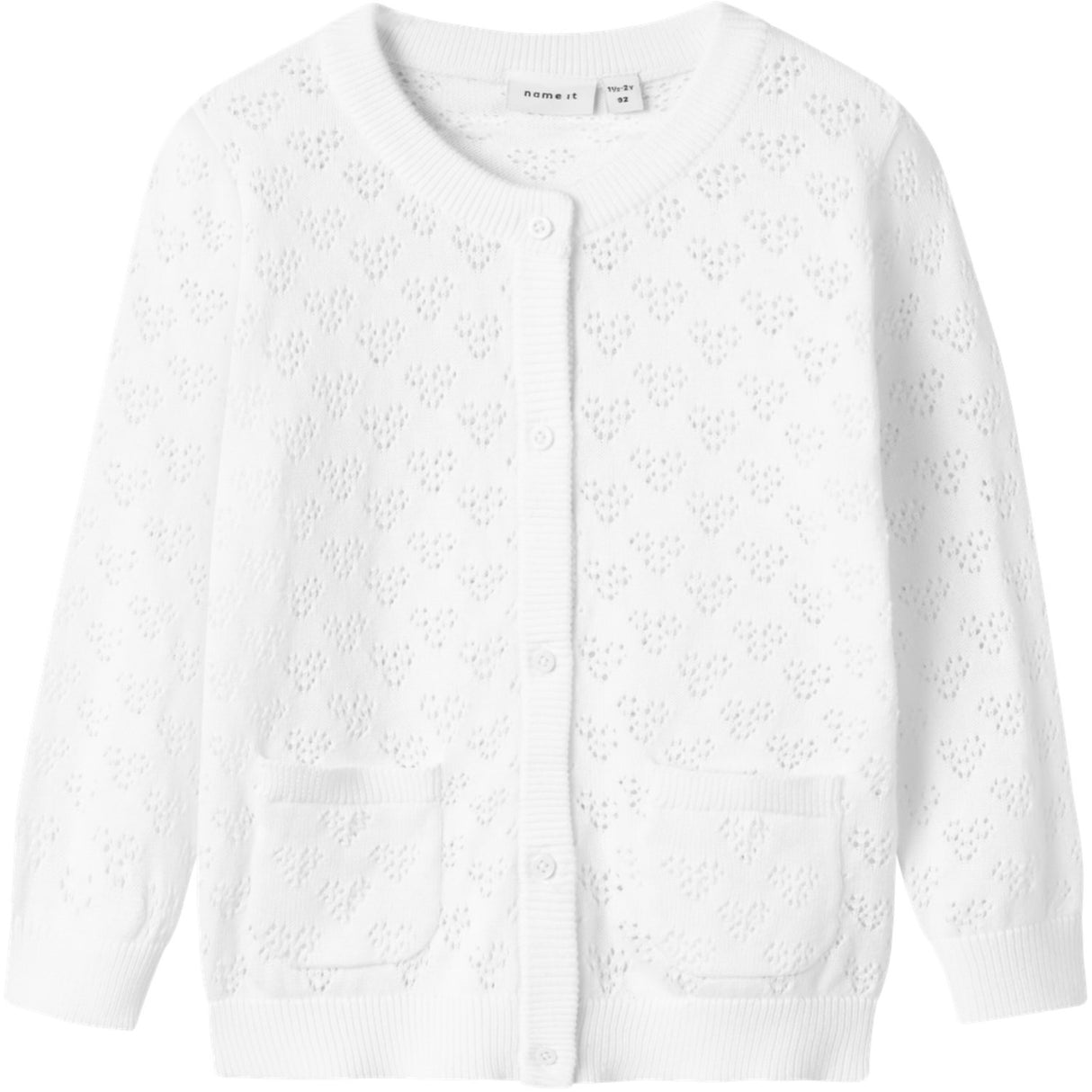Name It Bright White Felotte Strikk Cardigan