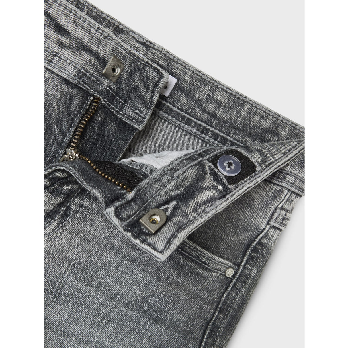 Name It Light Grey Denim Salli Slim Denim Shorts Noos