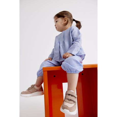 Bisgaard Taupe Glitter Yuki Glitter Borrelås Sko