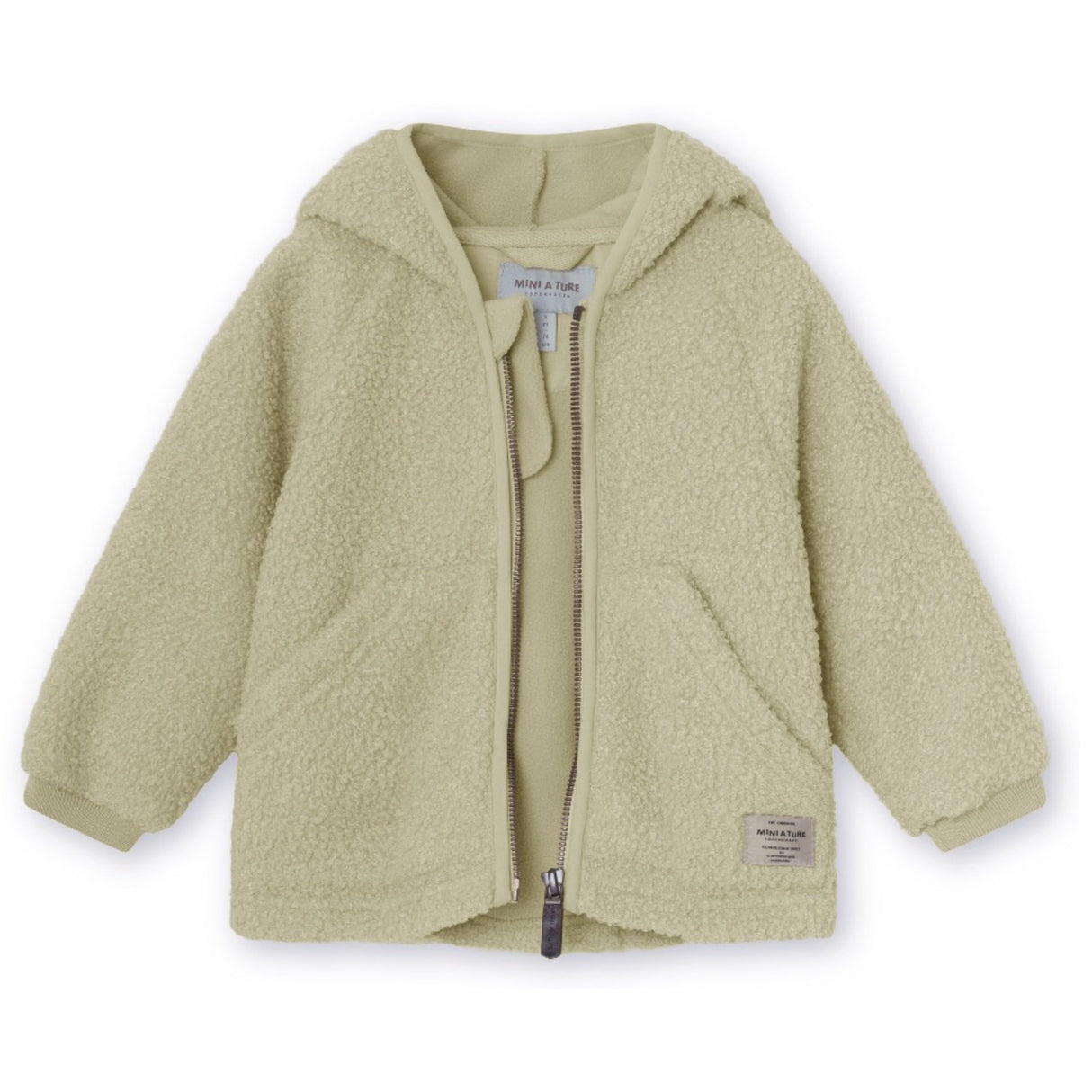 Mini A ture Elm Green Liff Teddyfleece Jakke. GRS