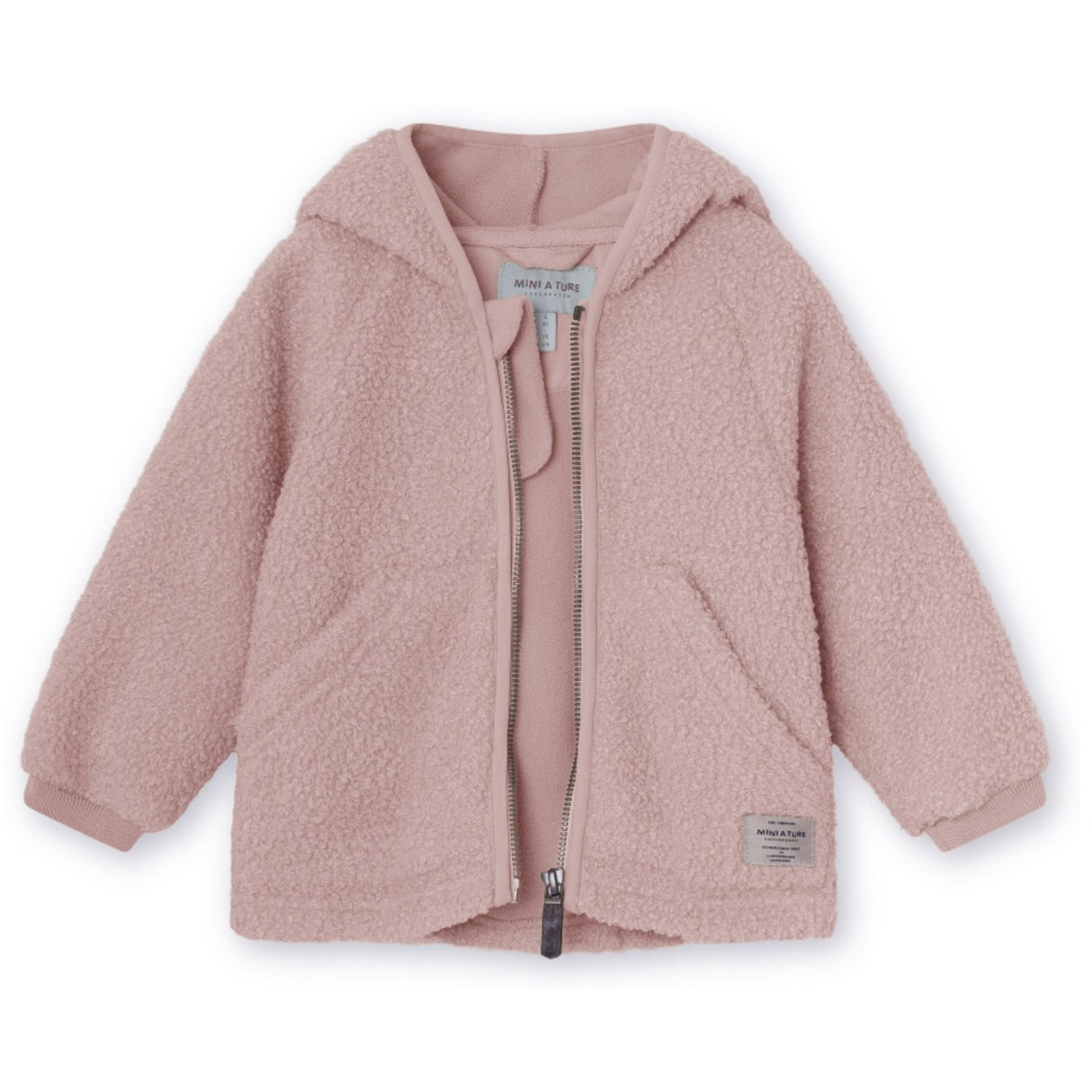 Mini A ture Cloudy Rose Liff Teddyfleece Jakke. GRS