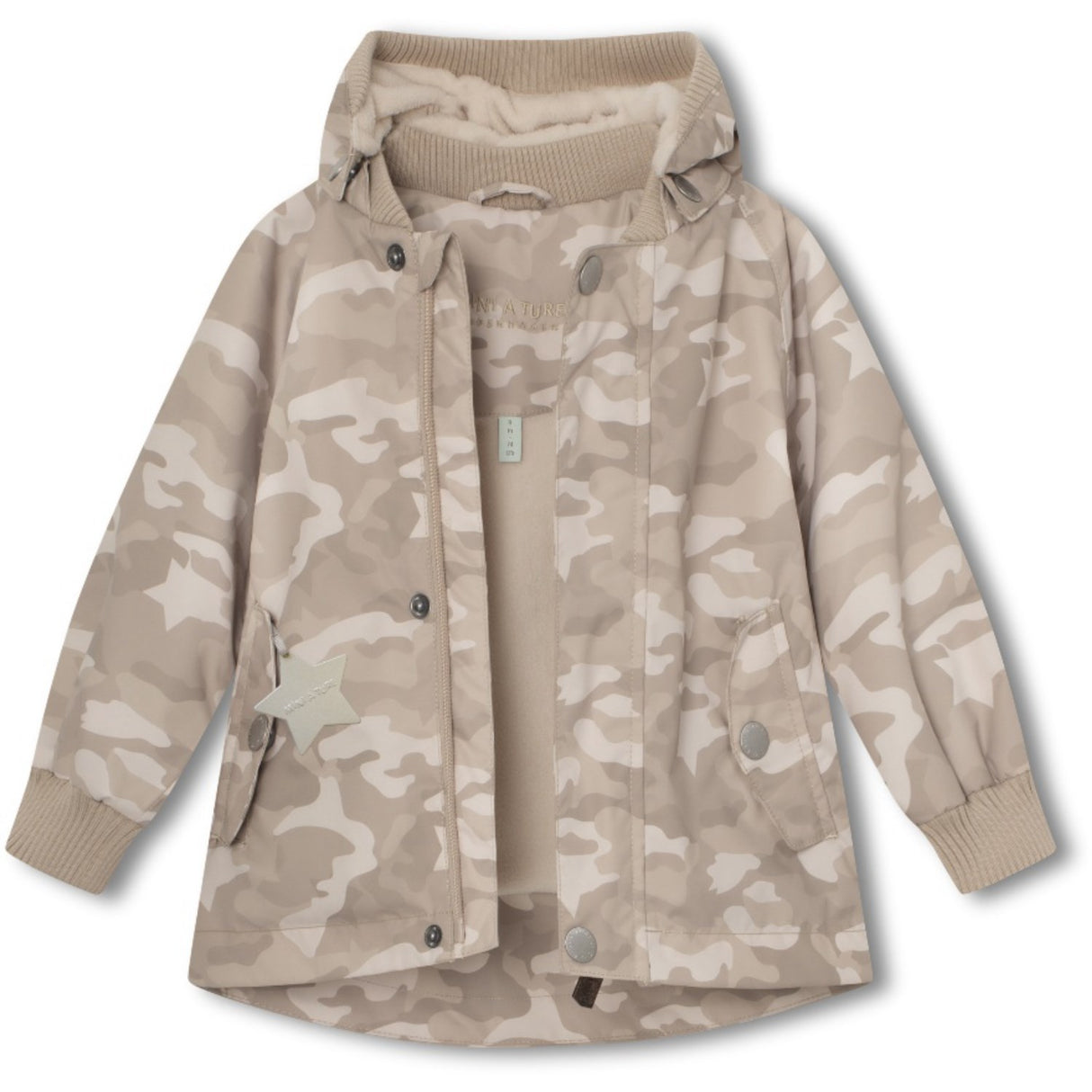 Mini A ture Sand Camo Wally Fleece Lined Printed Spring Jakke.GRS