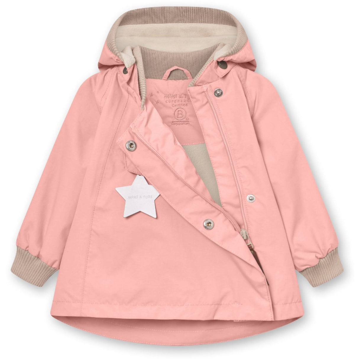 Mini A ture Rose Tan Wai Fleece Lined Spring Jakke. GRS