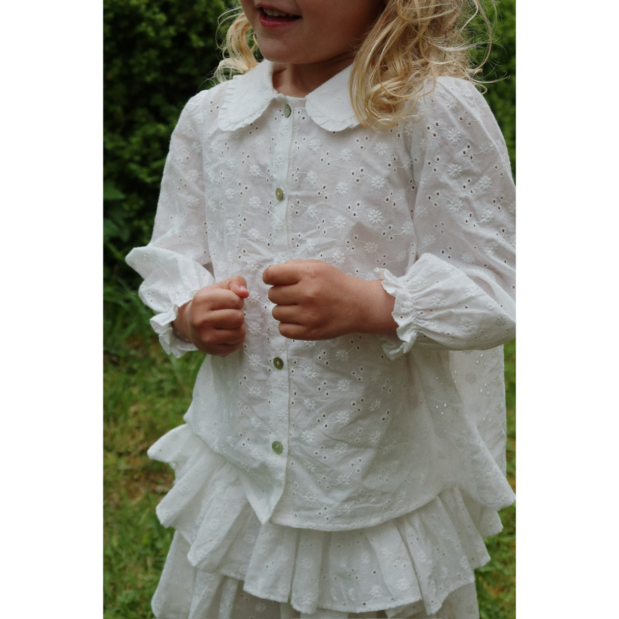 Konges Sløjd Optic White Lacey Halsbånd Skjorte