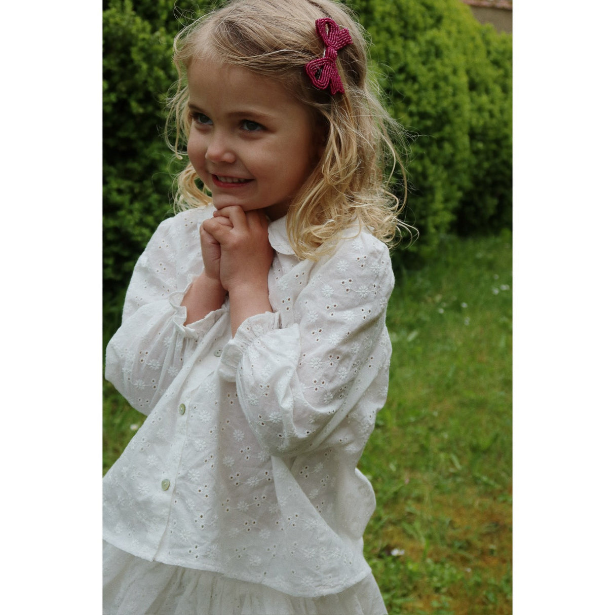 Konges Sløjd Optic White Lacey Halsbånd Skjorte