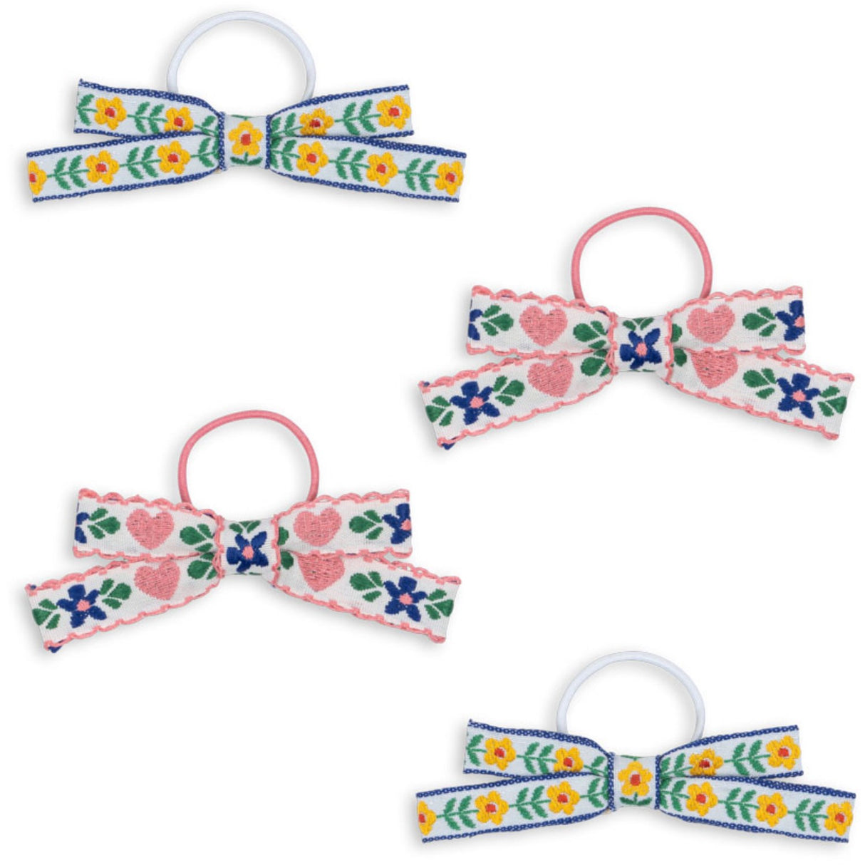 Konges Sløjd White/Rose 4 Pack Mini Bue Elastic
